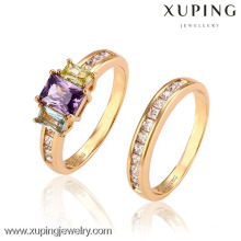 12756 Xuping Modeschmuck China Großhandel 18K Gold Ring Designs Luxus Glas Ringe Charme Schmuck für Frauen